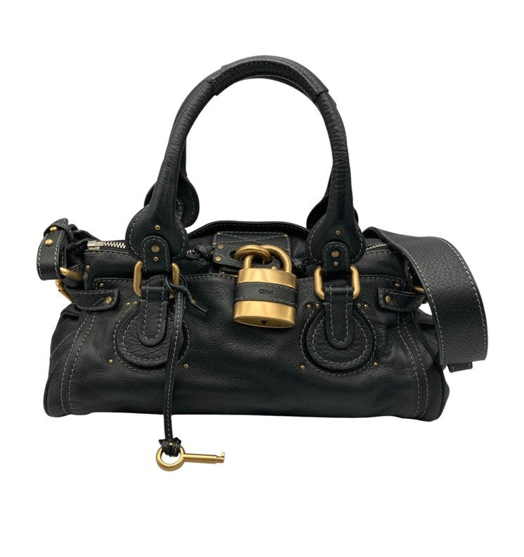 Chloe クロエ パディントン 2WAY レザーバッグ レディース ブラック 中古 D4