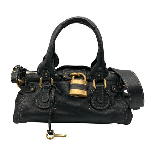 Chloe クロエ パディントン 2WAY レザーバッグ レディース ブラック 中古 D4