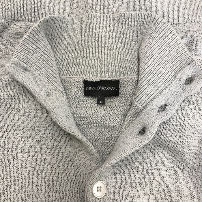 EMPORIO ARMAN エンポリオアルマーニ カーディガン ハイネック ボタン ライトグレー サイズ44 中古 N1