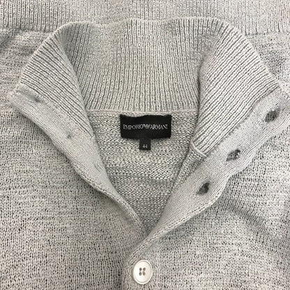 EMPORIO ARMAN エンポリオアルマーニ カーディガン ハイネック ボタン ライトグレー サイズ44 中古 N1