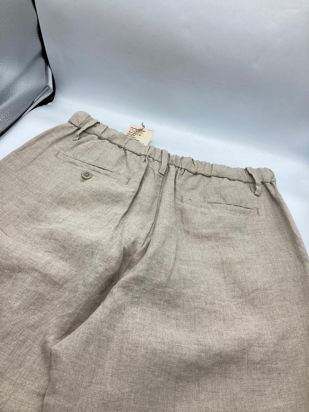 無印良品 リネン 洗いざらし テーパードパンツ 生成 サイズM 中古 D4