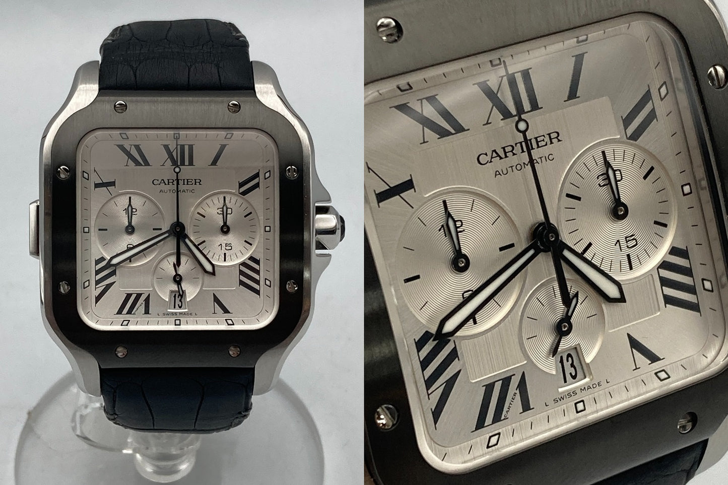 Cartier サントス ドゥ カルティエ クロノグラフ XL WSSA0017 自動巻 腕時計 中古 D4