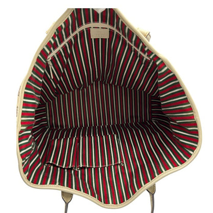 GUCCI グッチ GGキャンバス ニューブリット トートバッグ GG柄/ダブルG ベージュ×ブラウン 169945 鞄 レディース 総柄 ブランド 中古 W４