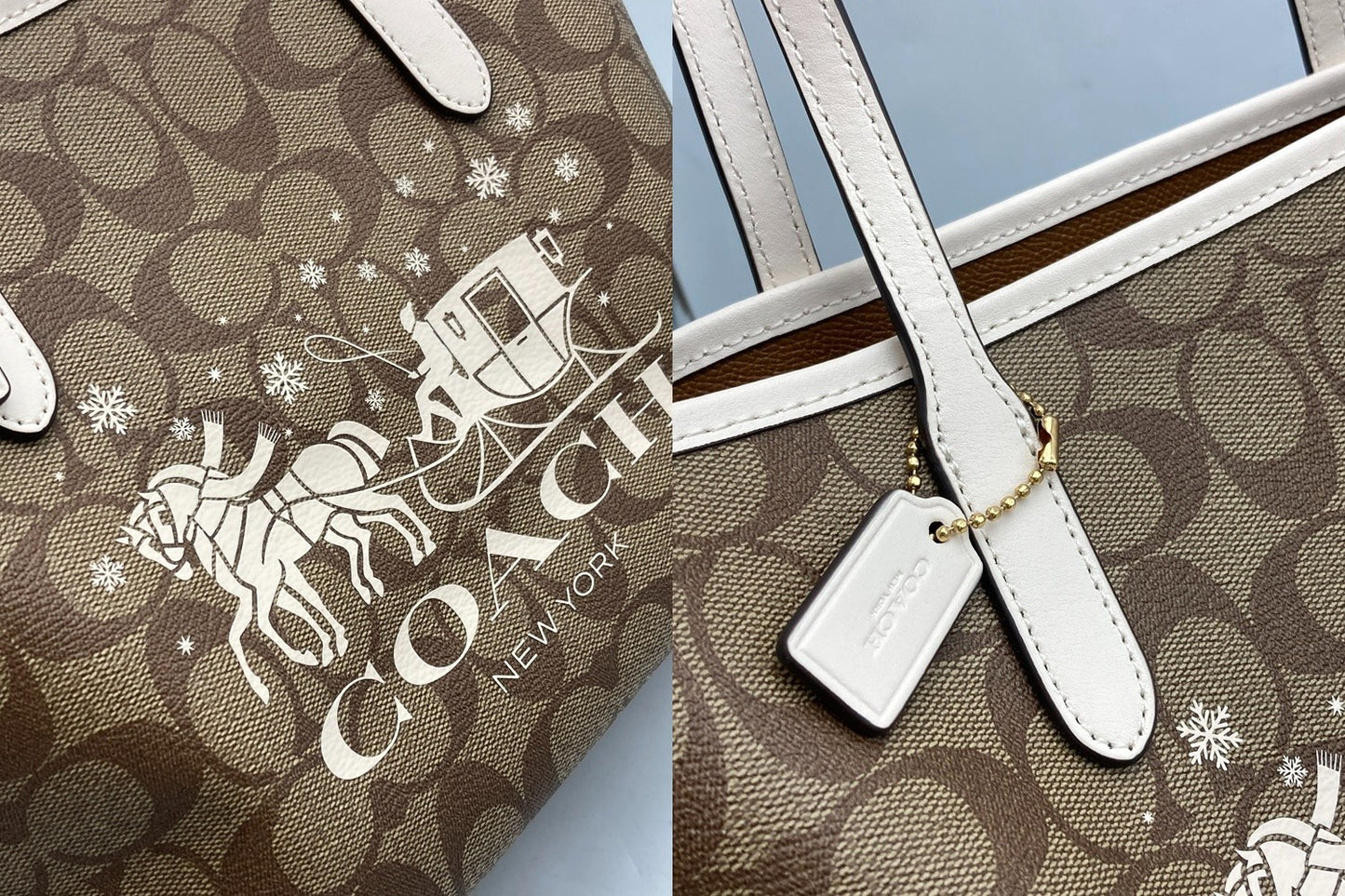 COACH コーチ シグネチャー ミニ シティ トート ホース アンド スレイ CM183 中古 D4