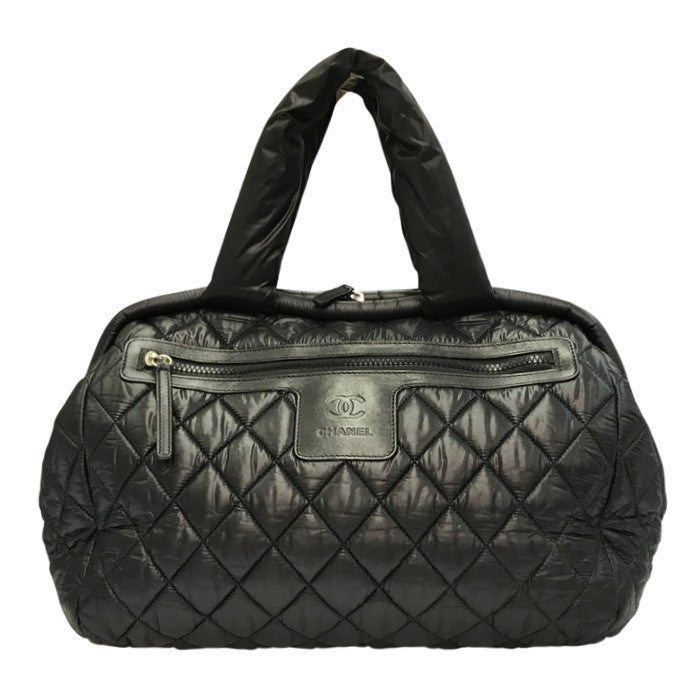CHANEL シャネル コココクーン ミニボストンバッグ レディース ナイロン トート/ハンドバッグ キルティング 軽量 ブラック A47205 中古 T1