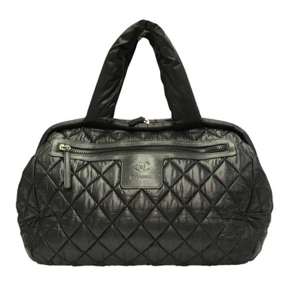 CHANEL シャネル コココクーン ミニボストンバッグ レディース ナイロン トート/ハンドバッグ キルティング 軽量 ブラック A47205 中古 T1