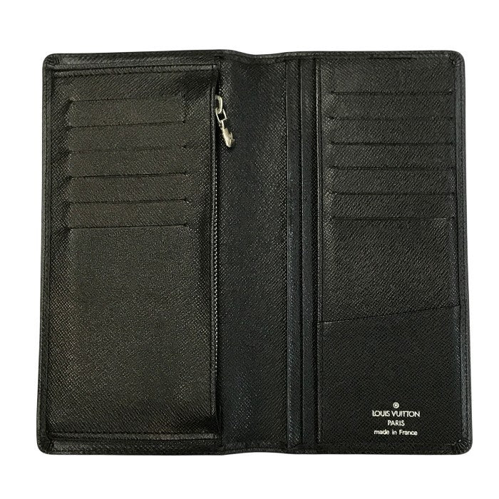LOUIS VUITTON ルイヴィトン タイガ ポルトフォイユ・ブラザ 長財布 メンズ 2つ折り 旧型 小銭入れあり ブラック M30501 中古 T1