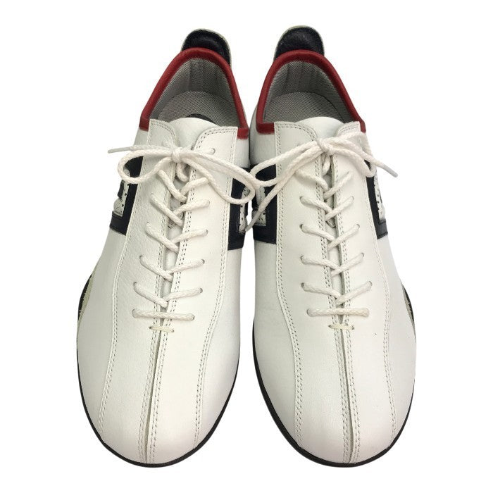 NEGRONI ネグローニ IDEA ドライビングシューズ メンズ ローカット レザー イデア スニーカー トリコロール ホワイト/ネイビー 26.5cm 15981 中古 T1