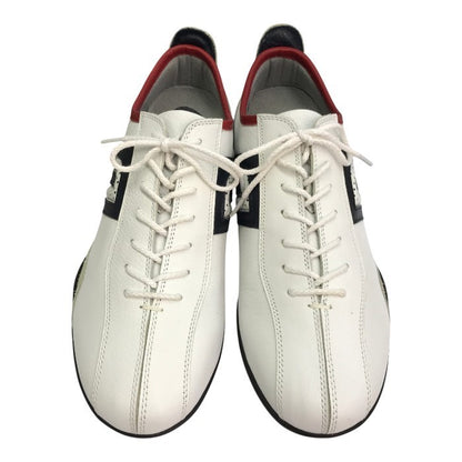 NEGRONI ネグローニ IDEA ドライビングシューズ メンズ ローカット レザー イデア スニーカー トリコロール ホワイト/ネイビー 26.5cm 15981 中古 T1