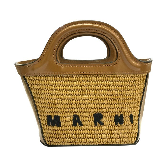 MARNI マルニ トロピカリア マイクロ ハンドバッグ レディース 2way ショルダー かごバッグ ミニサイズ ブラウン/ベージュ BMMP0067Q0 P3860 中古 T1
