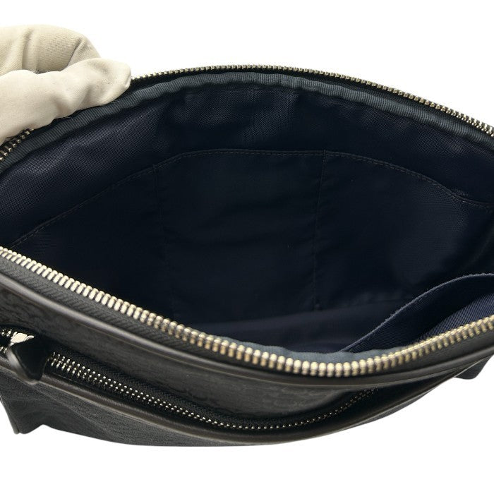 COACH コーチ ミニシグネチャー セカンドバッグ F05094 メンズ レディース ブラック お出かけ 中古 W４