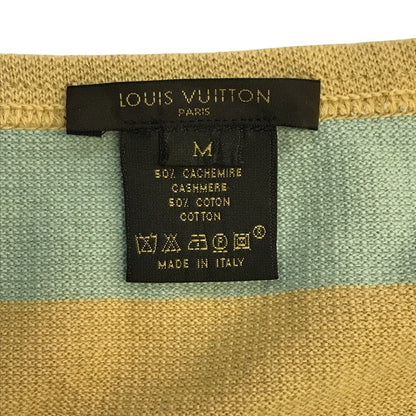 LOUIS VUITTON ルイヴィトン タンクトップ レディース カシミヤ/コットン 綿 ボーダー ニット グリーン/オレンジ Mサイズ 中古 T1