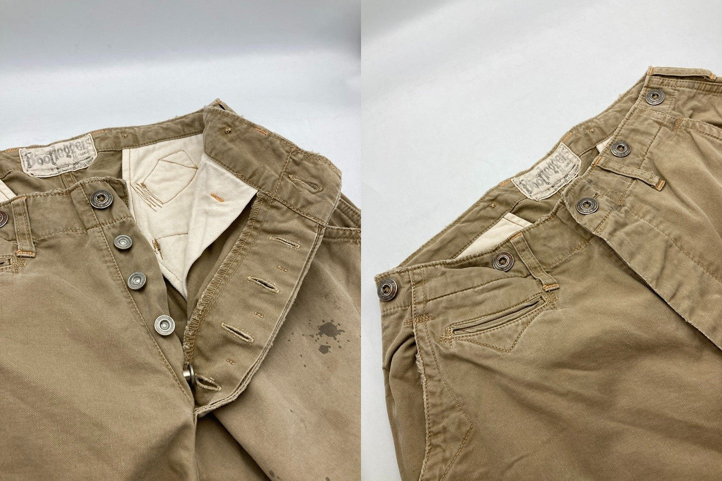 BOOTLEGGERS ブートレガーズ シンチバック チノトラウザーズ ペンキ加工 メンズ 中古 D4