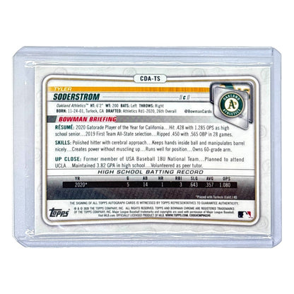TOPPS MLBカード BOWMAN CHROME 1ST TYLER SODERSTROM OAKLAND ATHLETICS #CDA-TS 中古 IT1