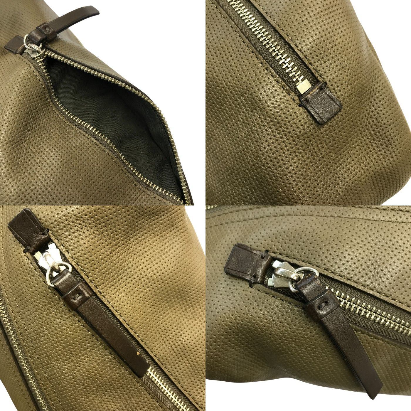 COACH コーチ トンプソン ボディバッグ メンズ パンチング レザー スリングバッグ カーキ 70716 中古 T1