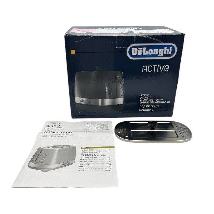 未使用品 De'Longhi デロンギ アクティブ ポップアップトースター CTLA2003J-BK パン 食パン トースト 縦型 中古 W４