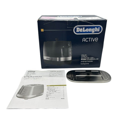 未使用品 De'Longhi デロンギ アクティブ ポップアップトースター CTLA2003J-BK パン 食パン トースト 縦型 中古 W４