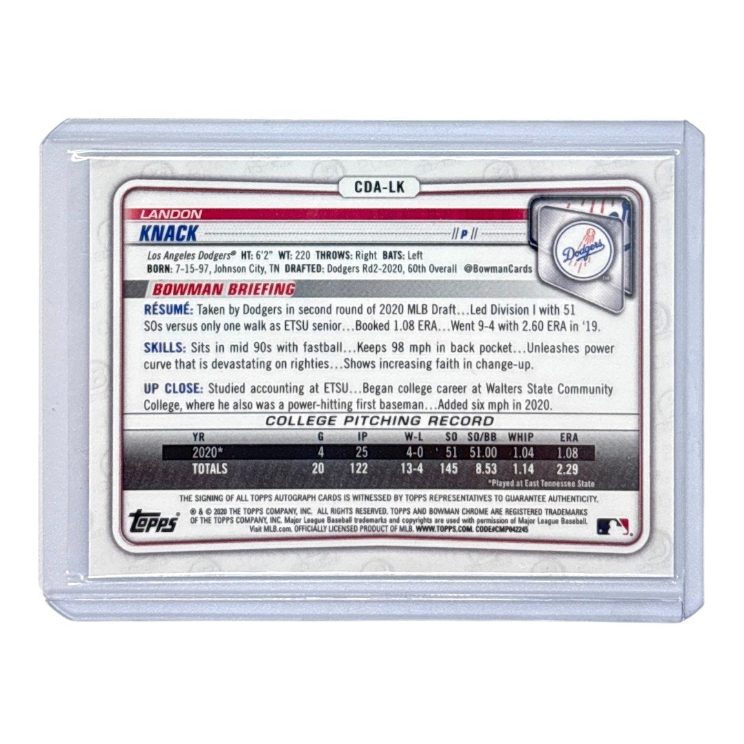 TOPPS MLBカード BOWMAN CHROME 1ST LANDON KNACK LOS ANGELES DODGERS /150 #CDA-LK 中古 IT1