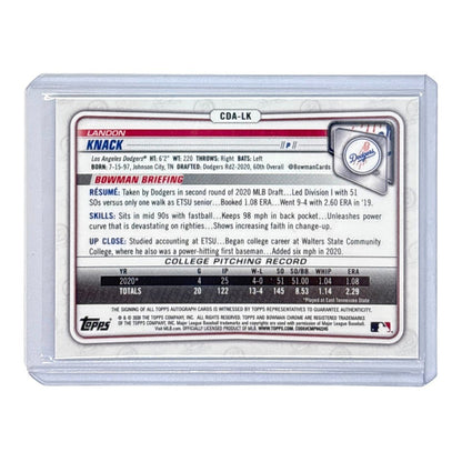 TOPPS MLBカード BOWMAN CHROME 1ST LANDON KNACK LOS ANGELES DODGERS /150 #CDA-LK 中古 IT1