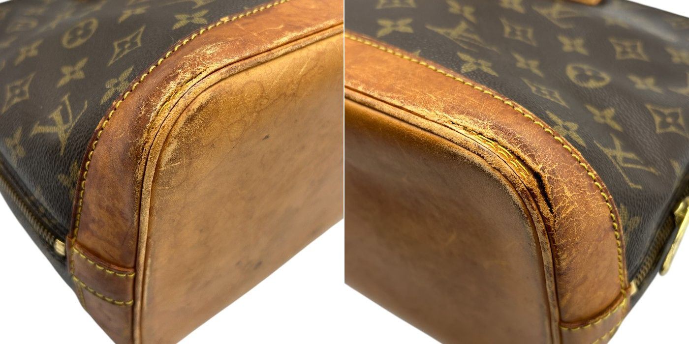 LOUIS VUITTON ルイヴィトン モノグラム アルマPM ハンドバッグ レディース 定番 シンプル ブラウン M53151 ブランド 鞄 お出かけ 通勤 中古 W４