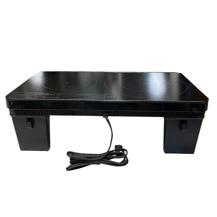 アイリスオーヤマ 2口 IHクッキングヒーター 最大1400W 100V 脚付き(18cm) ブラック IHK-WT41SAZ-B 電化 工事不要 安全 高火力 過熱防止 中古 R4
