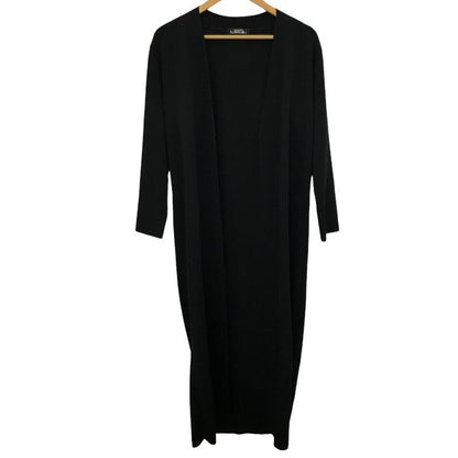 ISSEY MIYAKE PERMANENTE イッセイミヤケ ペルマネンテ ロングカーディガン レディース 秋 アクリル ブラック S PE63-KA143 中古 MK1