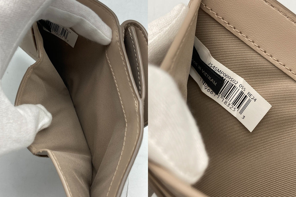 MARC JACOBS マークジェイコブス ザ レザー カバード Jマーク トライフォールド ウォレット 三つ折り財布 中古 D4