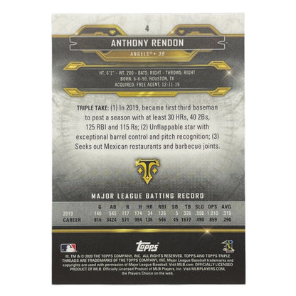 TOPPS MLBカード TRIPLE THREADS ANTHONY RENDON ANGELS /99 #4 中古 IT2