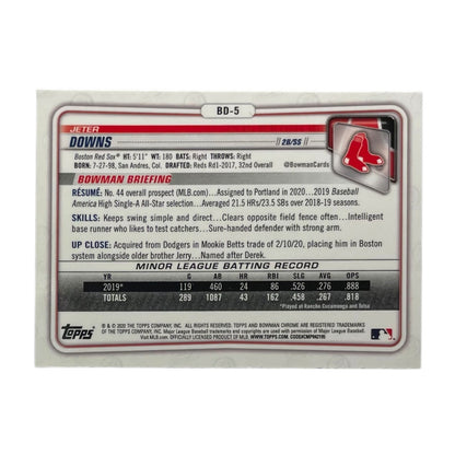 TOPPS MLBカード BOWMAN CHROME JETER DOWNS BOSTON RED SOX #BD-5 中古 IT2