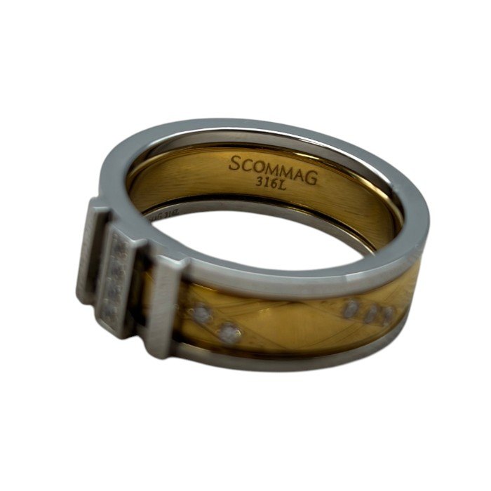 SCOMMAG エスカマジー インサイドアウトリング リング 23号 ステンレススチール アクセサリー 中古 W1