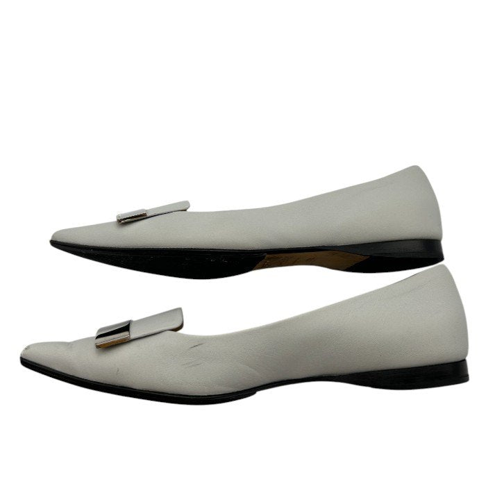 sergio rossi セルジオロッシ sr1 フラットパンプス 37 1/2 (約24.5cm) 靴 シューズ レディース レザー  中古 Ｗ４