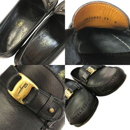 Salvatore Ferragamo フェラガモ ローファー メンズ レザー ビジネスシューズ ヴァラ ブラック 8(約26.0cm) UR20977 中古 T1