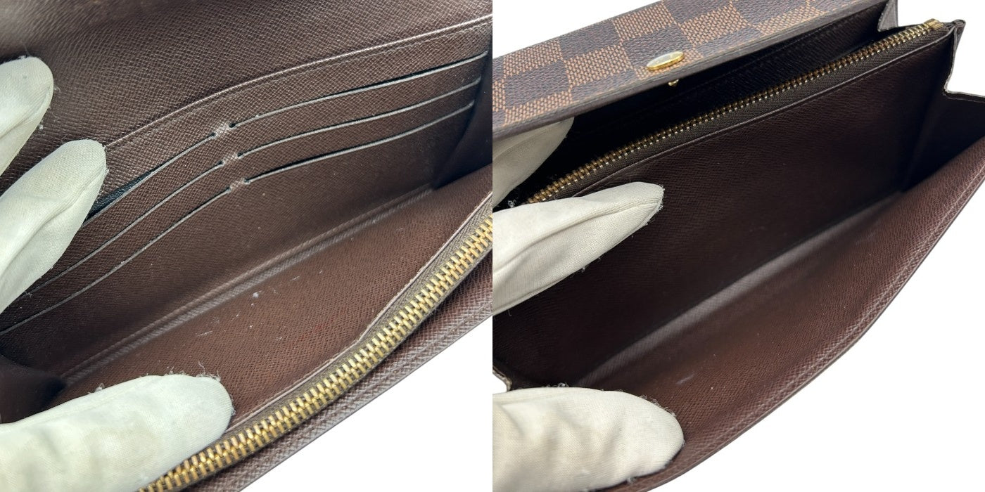 LOUIS VUITTON ルイヴィトン ダミエ ポルトフォイユサラ 長財布 N61726 ブランド レディース メンズ ユニセックス 中古 W４