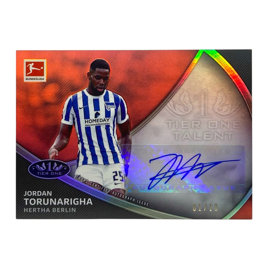 TOPPS サッカーカード TIER ONE JORDAN TORUNARIGHA HERTHA 01/10 #TT-JT 中古 IT2