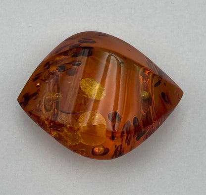 琥珀 帯留め 中古 D4