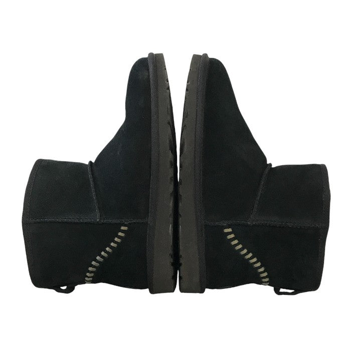 UGG アグ クラシック ミニ デコ スエード ブーツ メンズ レディース ステッチ ムートン スウェード ブラック 25cm 1115565 中古 T1