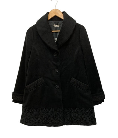 axes femme アクシーズファム 裾レース使い チェスターコート IM442X02 サイズM 中古 D4