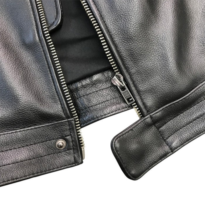 CNPLOPANSS ライダースジャケット メンズ レザー シングルブレスト ワッペン ブラック Lサイズ 中古 T1