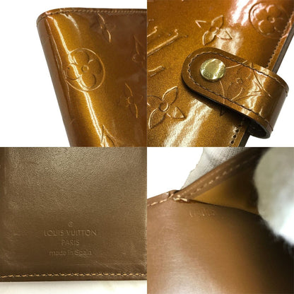 LOUIS VUITTON ルイヴィトン ヴェルニ アジェンダPM 手帳カバー ユニセックス エナメル システム手帳 ブラウン系 中古 T1