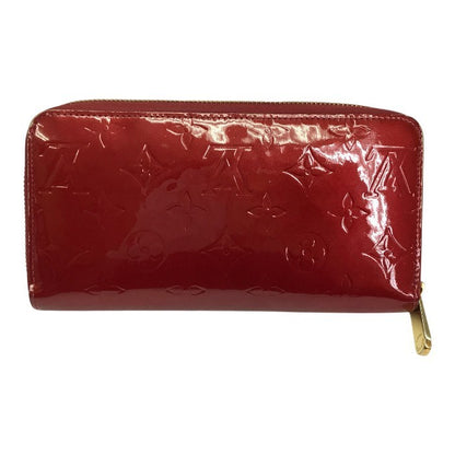 LOUIS VUITTON ルイヴィトン ヴェルニ ジッピーウォレット 長財布 レディース エナメル ラウンドファスナー ジップ 小銭入れ付き レッド M90200 中古 T1