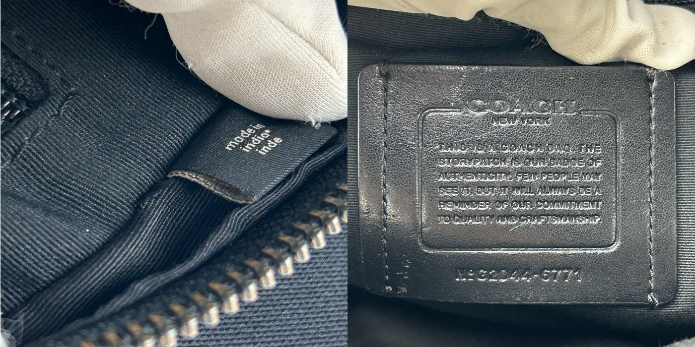 COACH コーチ ショルダーバッグ 6771 ネイビー ブラウン 鞄 ブランド メンズ ボディバッグ 中古 W４