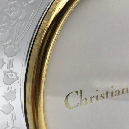 Christian Dior クリスチャンディオール フォトフレーム ガラス 写真立て 楕円 スズラン ゴールド 中古 T1