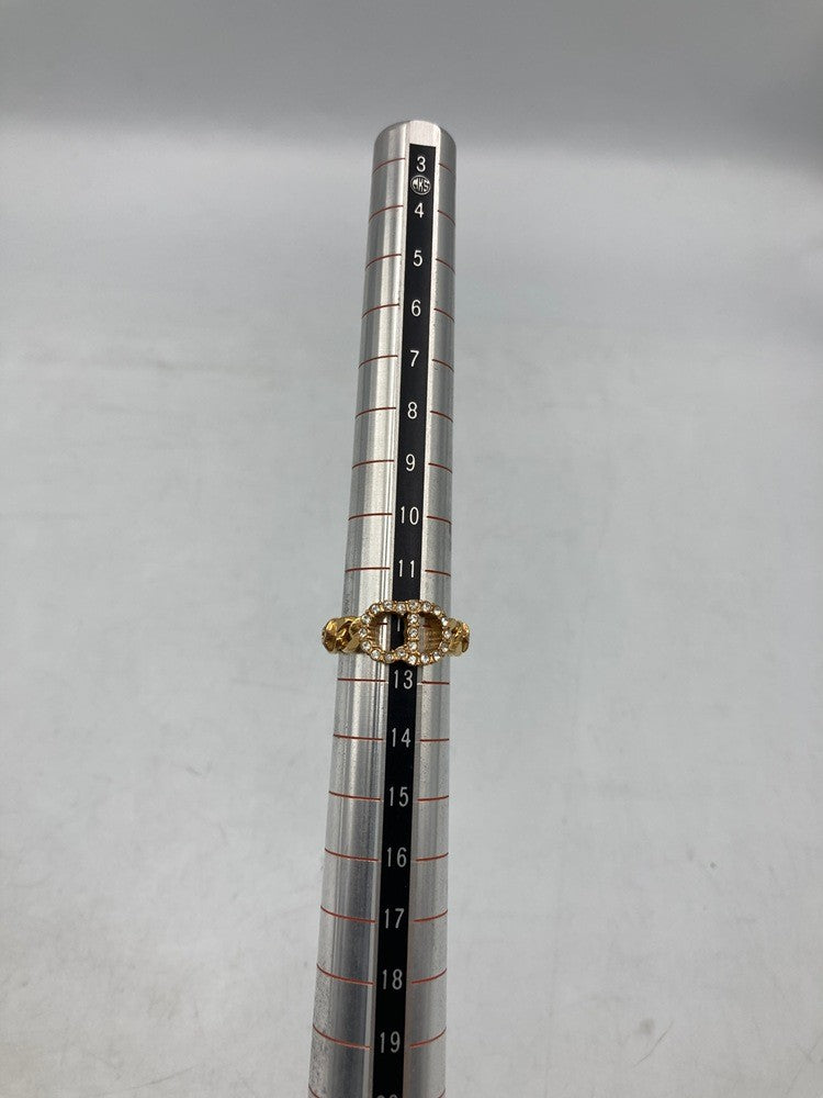 Christian Dior ディオール CDロゴ ラインストーン リング 中古 D4