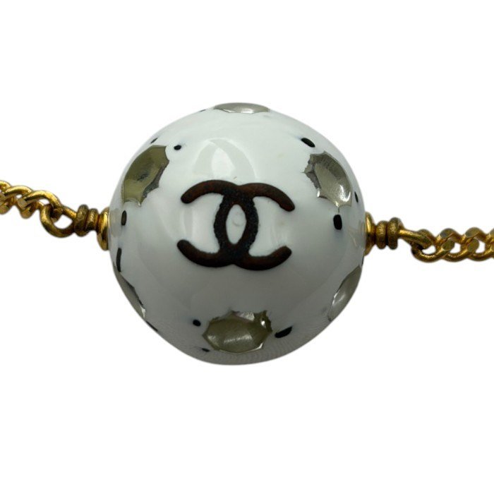 CHANEL シャネル ココマーク ボール ネックレス アクセサリー ジュエリー おしゃれ レディース ブランド 中古 W４