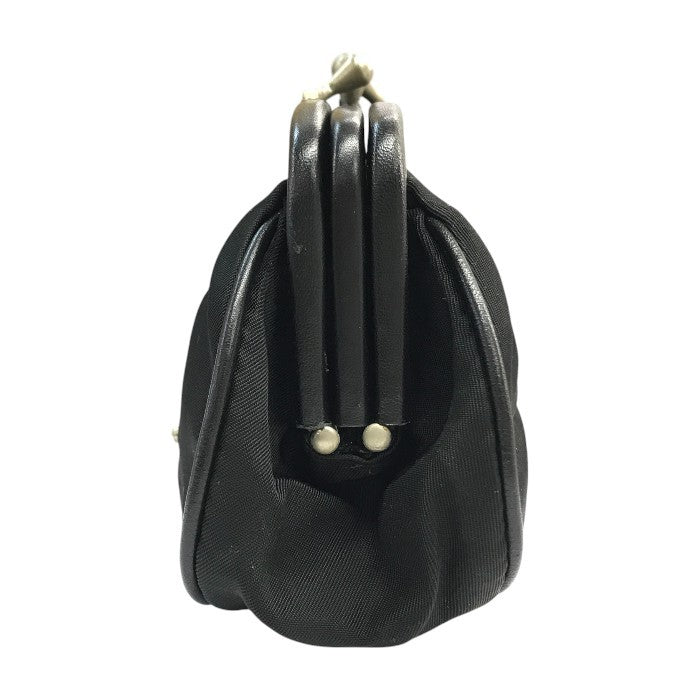 PRADA プラダ コインケース ユニセックス がま口 テスート ナイロン 三角プレート 小銭入れ 2コンパートメント ブラック 中古 T1