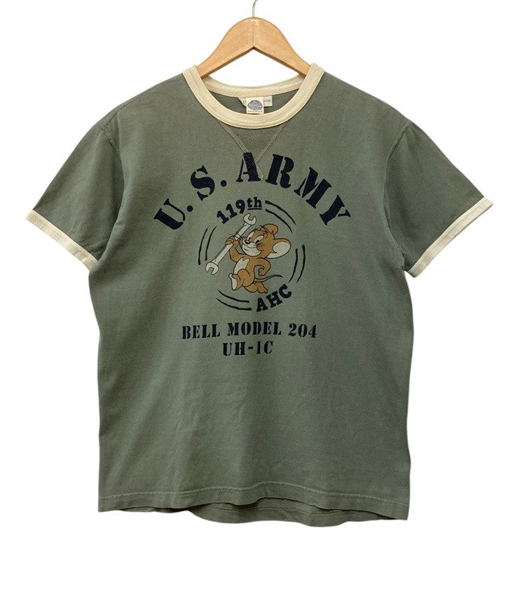 TOYS McCOY トイズマッコイ トムとジェリー U.S.ARMY リンガーTシャツ サイズM メンズ 中古 D4