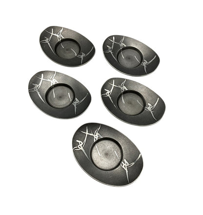 錫半 本錫 茶托 五枚 茶道具 中古 D4