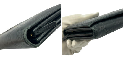 GUCCI グッチ インターロッキングG 長財布 204836・0959 ブラック ブランド メンズ レディース 総柄 レザー 本革 中古 W４