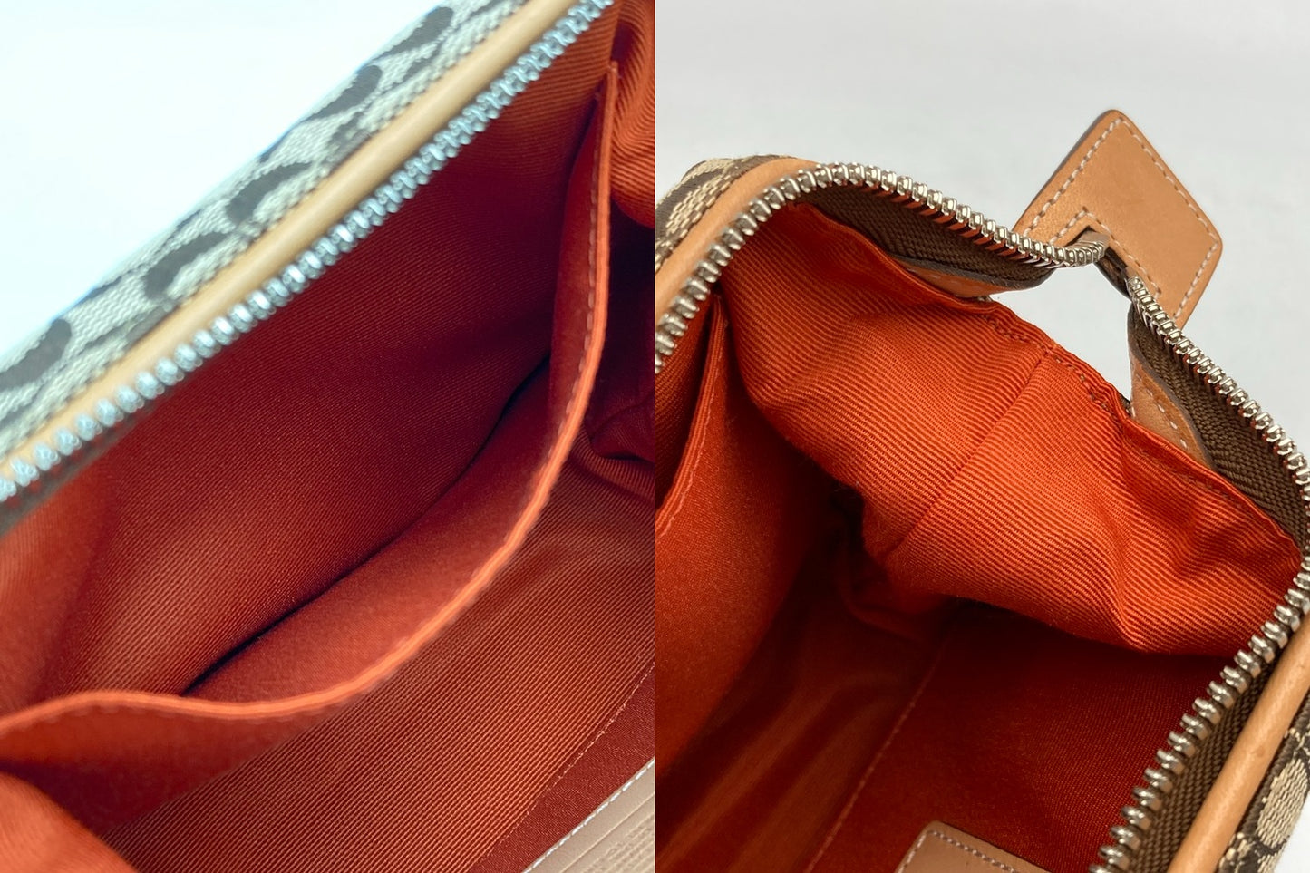 COACH コーチ ミニシグネチャー コスメポーチ 中古 D4