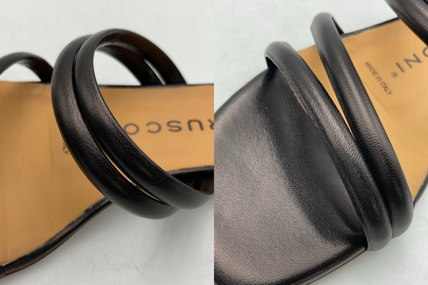 FABIO RUSCONI ファビオルスコーニ レザー クワッドラインサンダル サイズ37 中古 D4